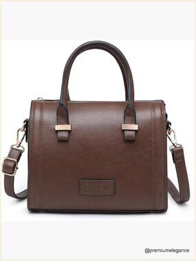 Faux Leather Satchel Purse Top Handle Shoulder Bag Crossbody Handbag Women